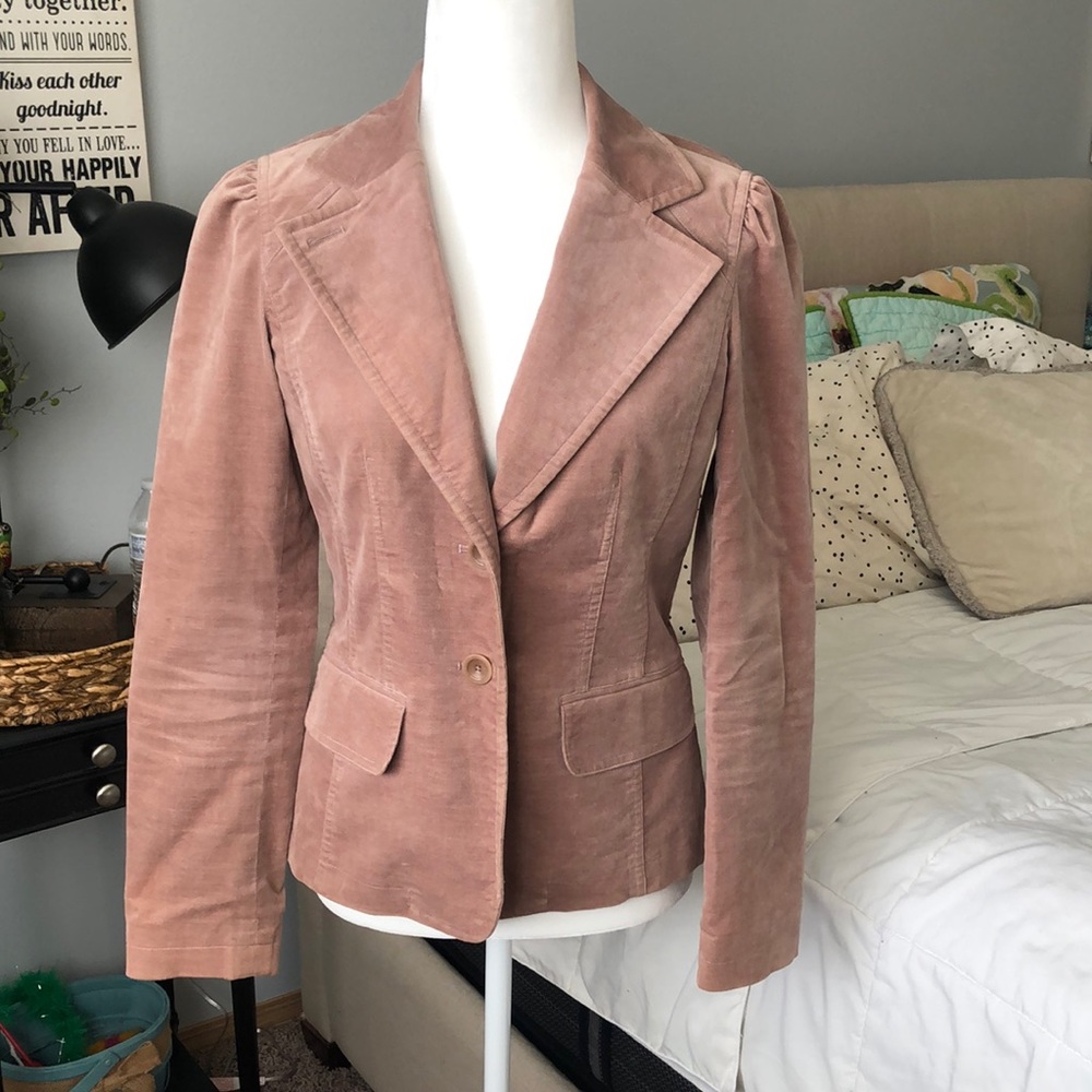 Halogen Small Rose Colored Button Up Blazer